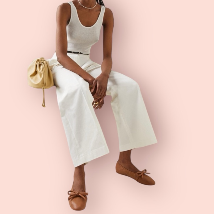 Flattered Polly Leather Bow Ballet Flats